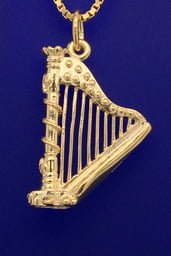 Anhänger Harfe klein vergoldet